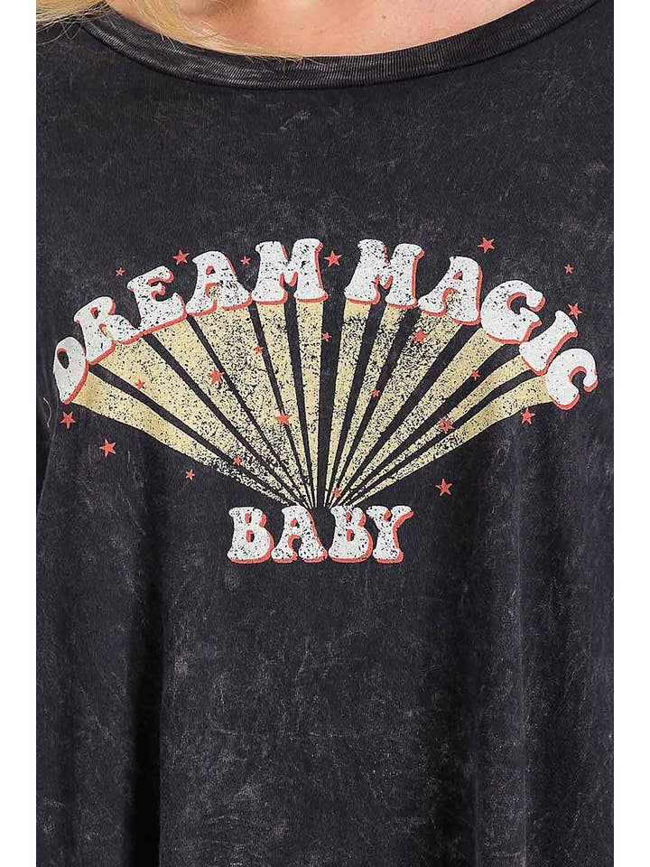 ROUSSEAU - Wholesale Screen Printed T-Shirt - Women's - MINERAL WASHED GRAPHIC PRINT LOOSE FIT TOP4