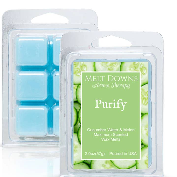 Purify - Maximum Scented Wax Melt - Cucumber Water & Melon - Free Gift for wholesale by Melt Downs Aroma Therapy