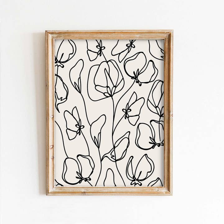 Impression artistique Flower Line pour la vente par Paper House Print Shop