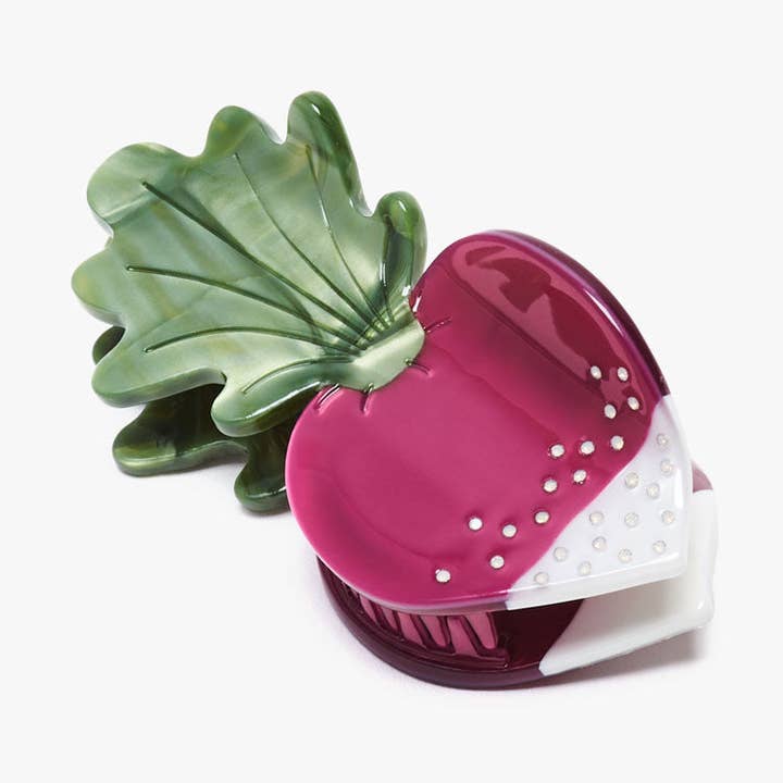 French Radish Rhinestone and Acetate Small Hair Claw Clip for wholesale by WINONA IRENE