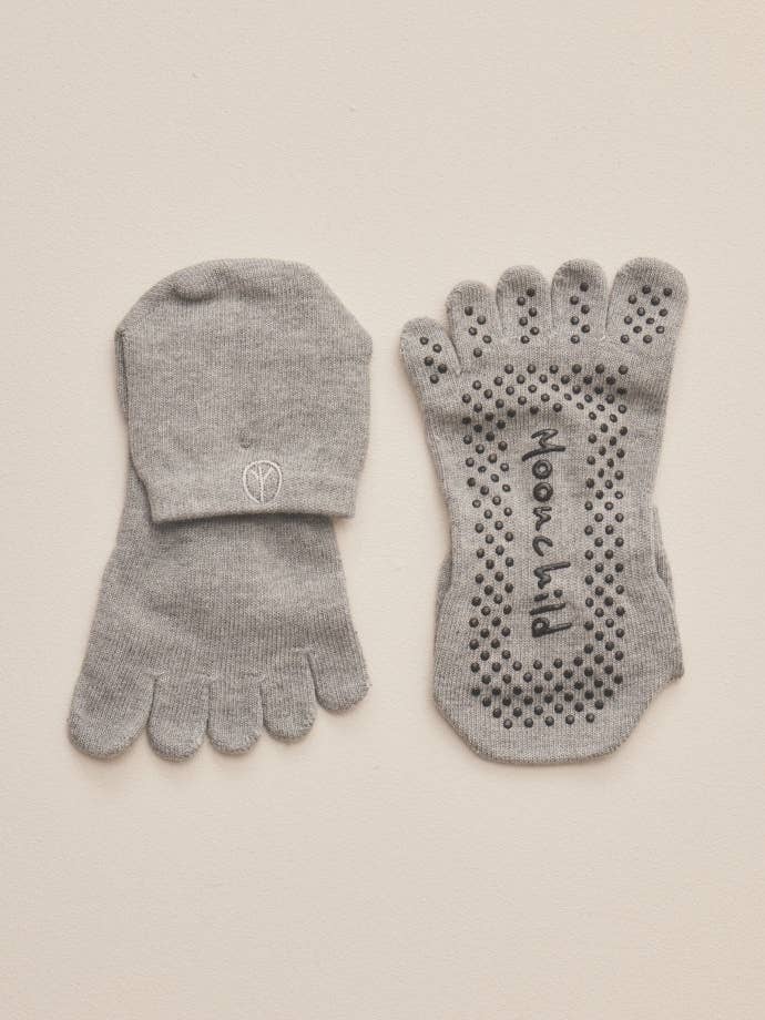 Calze antiscivolo Moonchild alte - Grigio melange per la vendita all'ingrosso da parte di Moonchild Yoga Wear