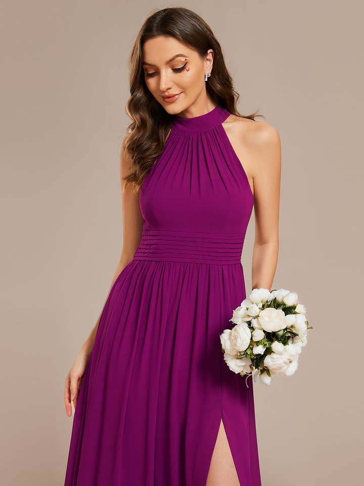 Ever-Pretty - Wholesale Gown - Women's - Chiffon Halter Neckline Sleeveless Evening Dress
