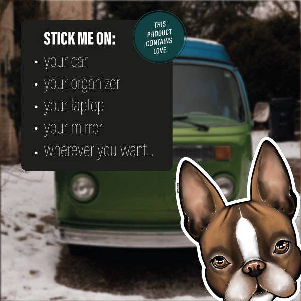 SACRAMELA – wholesale Klistermärke – BOSTON TERRIER BRUN