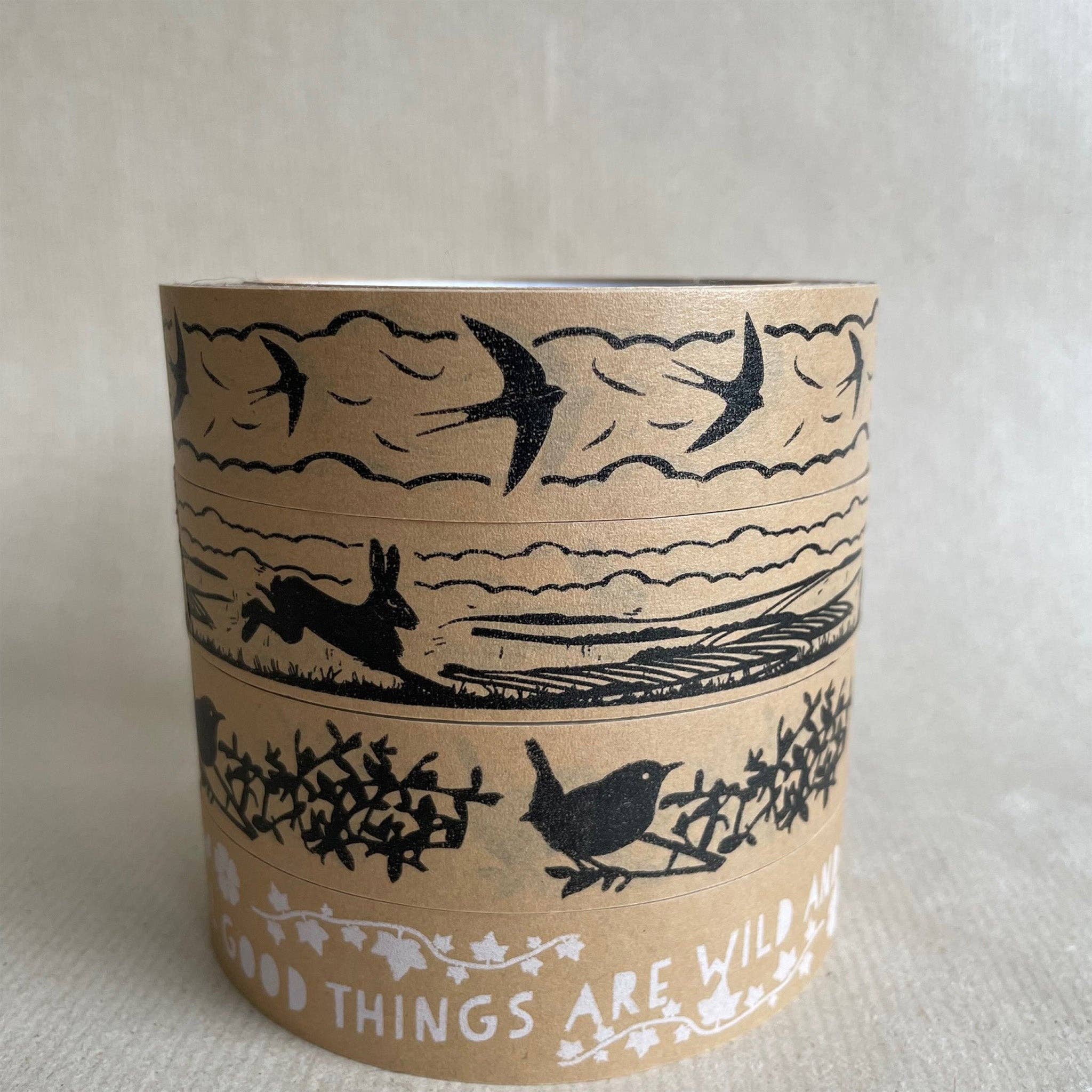A Blackbird Sang - Wholesale Tape - Kraft Paper Tape - Wren with hedgerow5