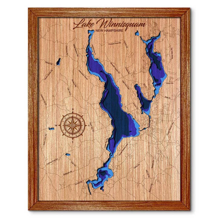 Lake Winnisquam Depth Map - Home & Wall Decor for wholesale by Premier Gifts and More
