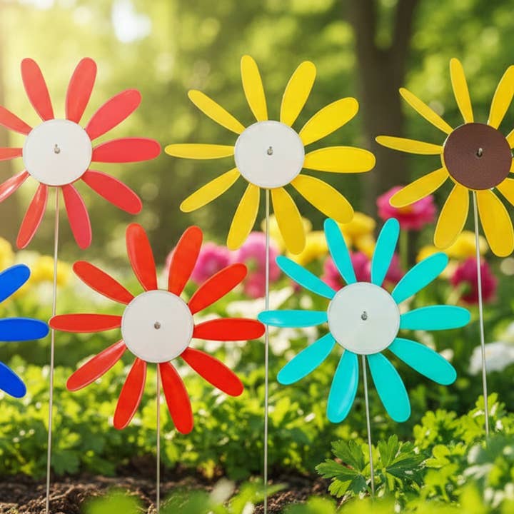 11.5″ Classic Spinning Daisy Random Colors for wholesale by Austin Planter