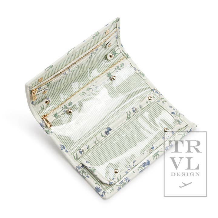 TRVL Design - Wholesale Wallet - Women's - Luxe Jewelry Wallet - Provence With Green Pinstripe Liner2