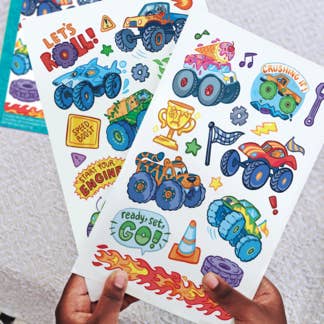 OOLY – Großhandel Temporäres Tattoo – Kinder – Tattoo-Palooza Temporäre Tattoos - Monster Truck - 3 Blatt