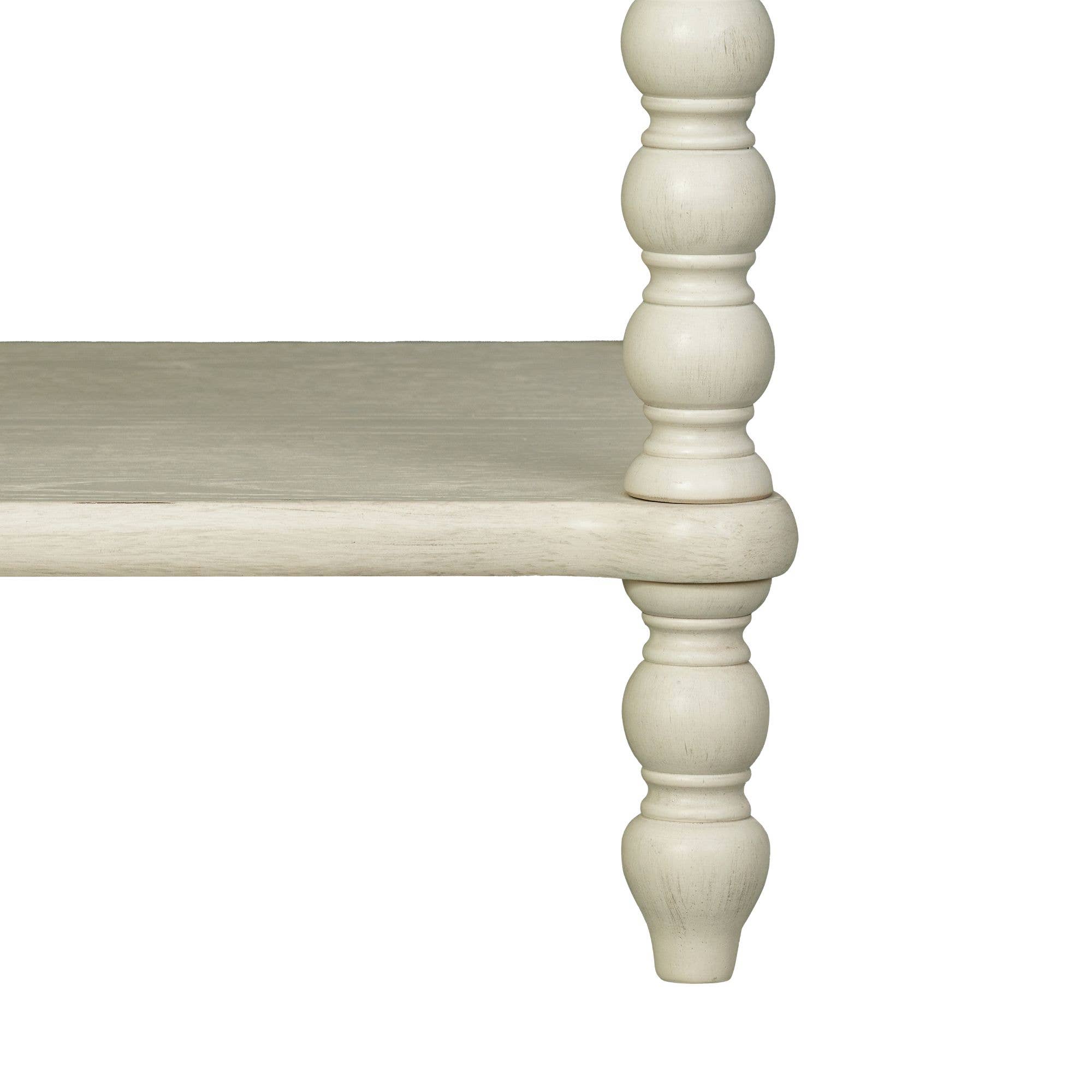 Olliix - Wholesale Side Table - 26"H Large Turned Wood Spindle Nightstand, Antique Cream13