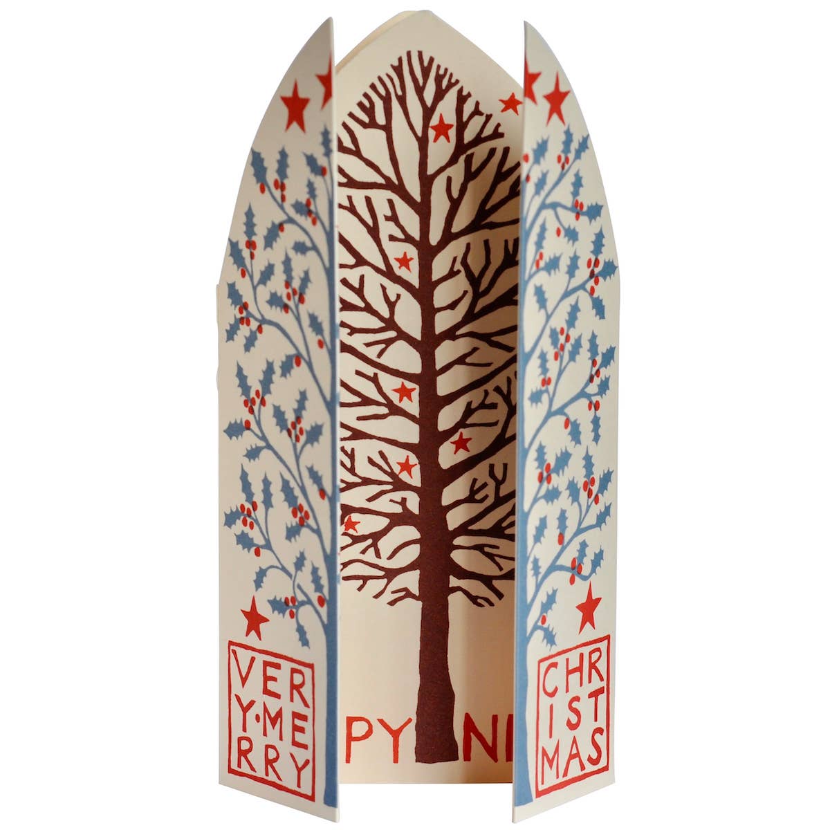 Cambridge Imprint – postal de Natal por atacado – Cartão Tríptico Extra Especial Árvores de Inverno1