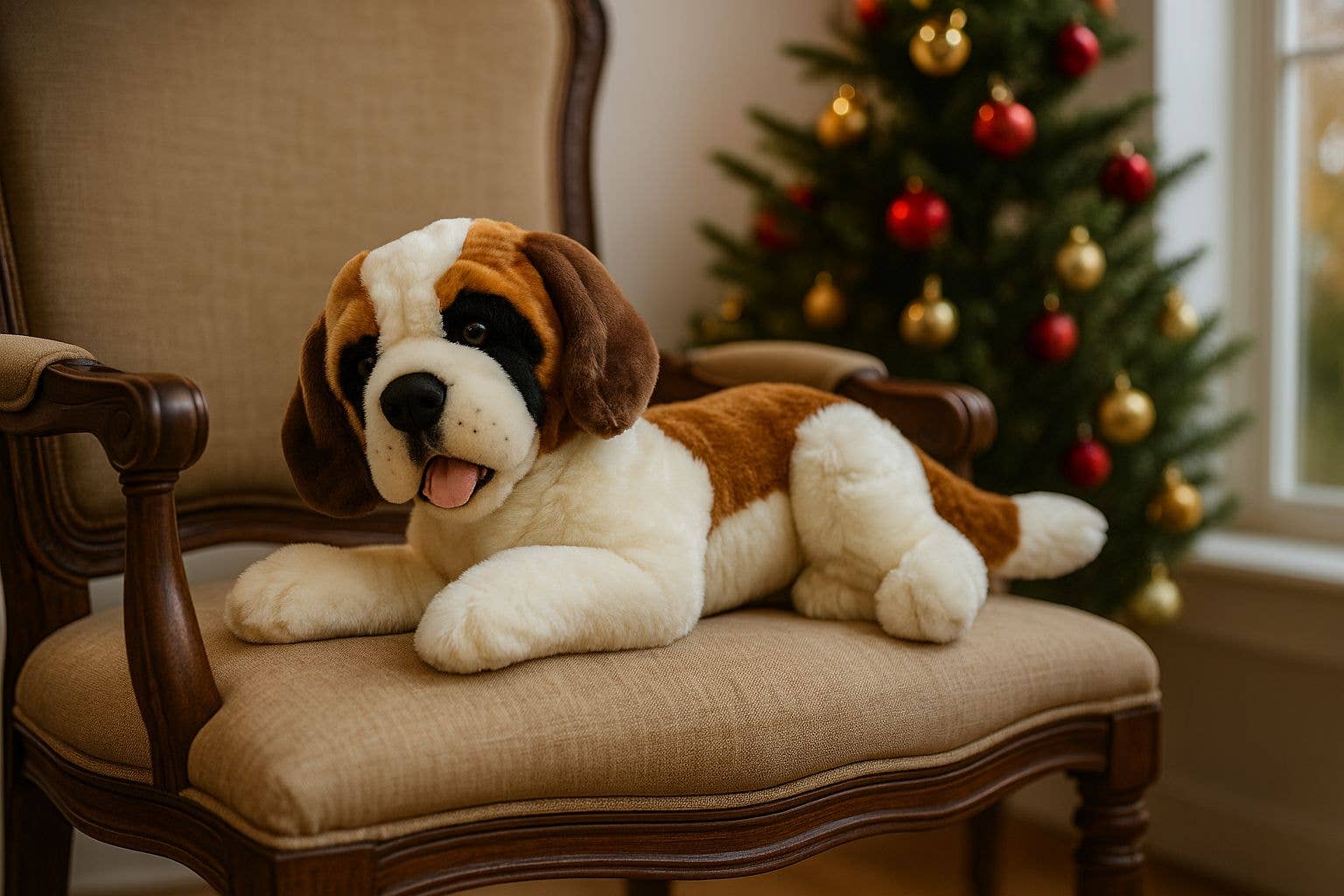 Bocchetta Plush Toys - Vente Peluche – chien - Fergie - St. Bernard - 62 cm couché1