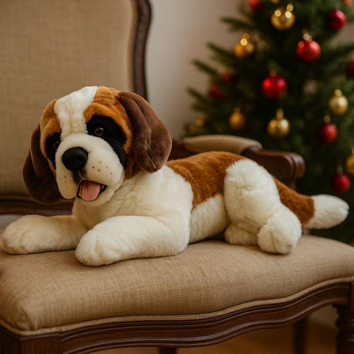 Bocchetta Plush Toys – wholesale Pet plush toy – Dog – Fergie - St. Bernard - 62cm lying1