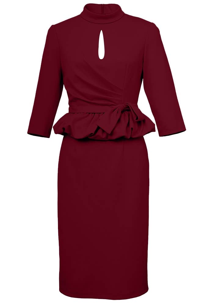 CHIC STAR - Wholesale Dress - Women's - Chic Star Plus Size Cut-Out Peplum Dress In Red 0315241