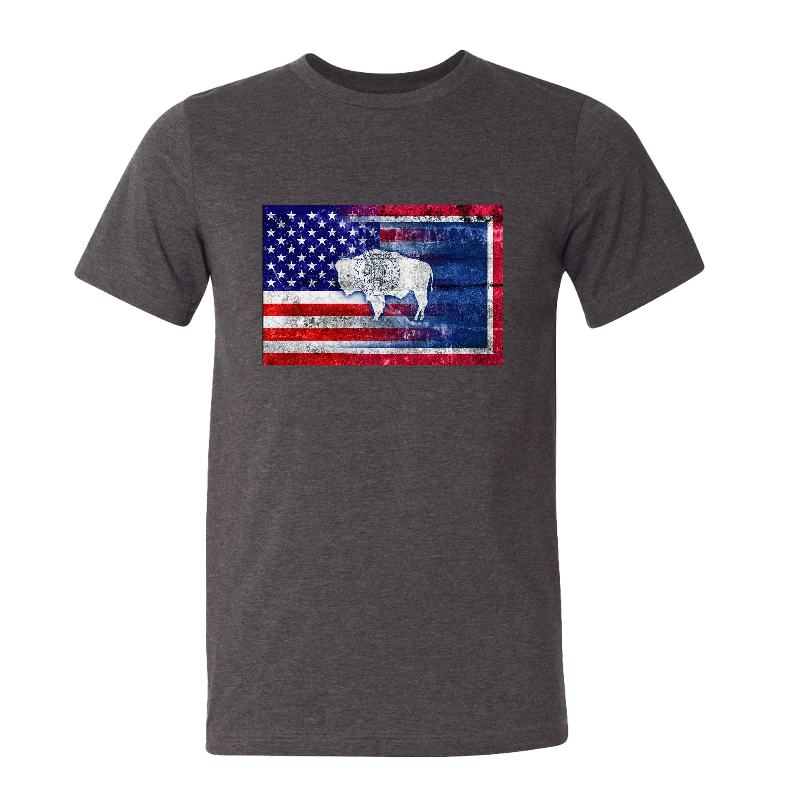 This Joyful Home - Wholesale T-Shirt (Graphic) - Unisex - USA Wyoming Flags Graphic T Shirt3