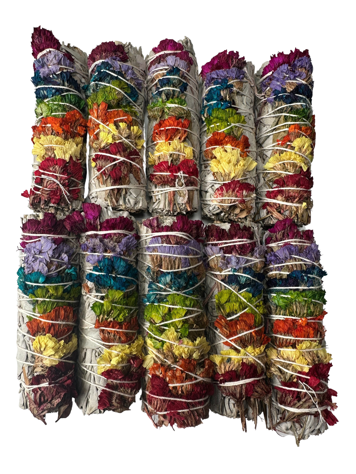 CaNatureLover – wholesale Sage bundle – ORGANIC 7 Chakra White Sage with SINUATA Flowers8