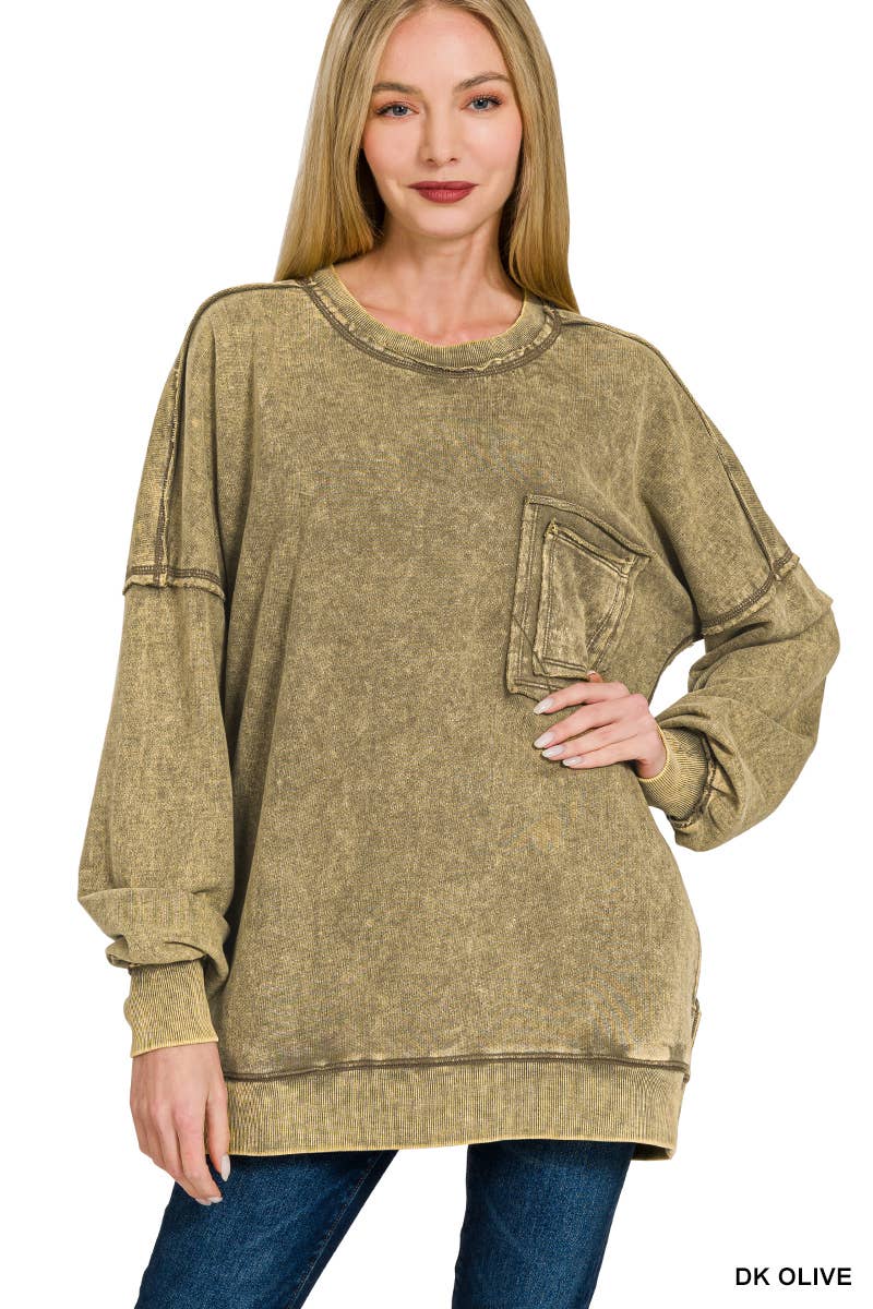 42POPS - Vendita all'ingrosso Felpa - Donna - Pullover in French Terry lavaggio acido.31