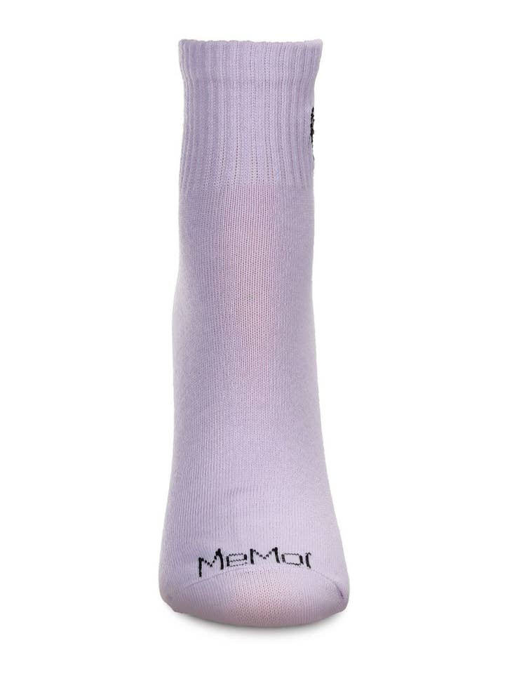 Lavender Butterfly Embroidery Athletic Quarter Sock for wholesale on Faire1