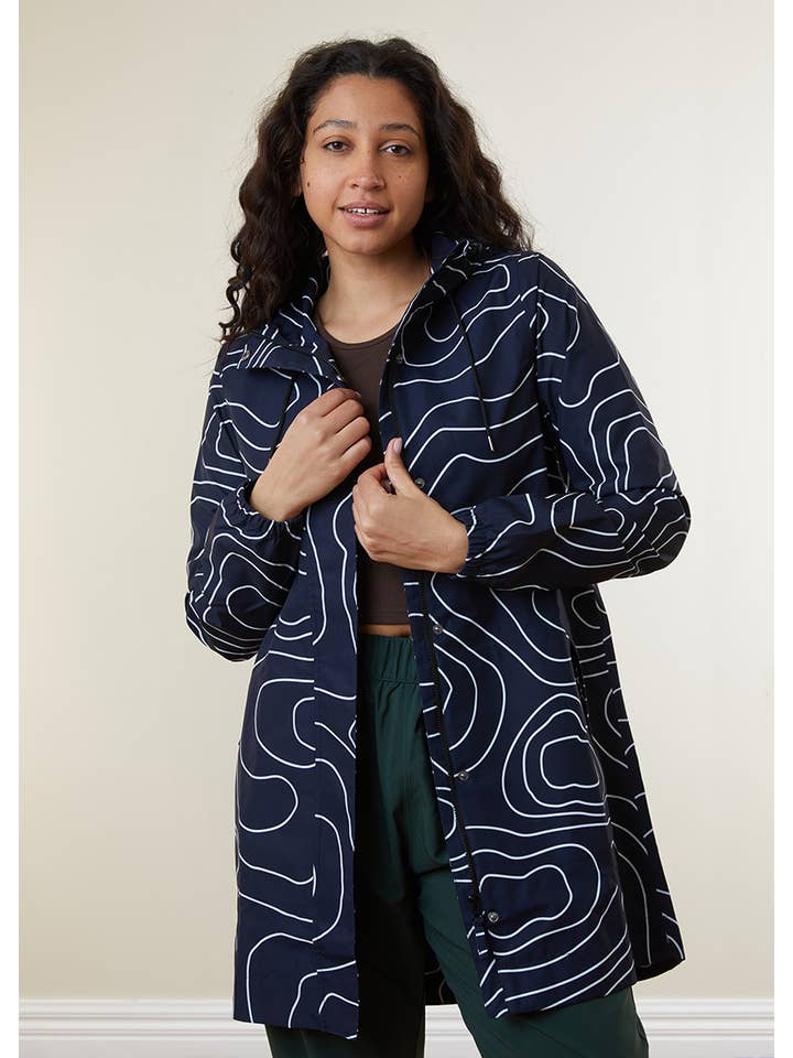 Amble - Wholesale Raincoat – Women's - Refuge Waterproof Recycled Raincoat - Topography2