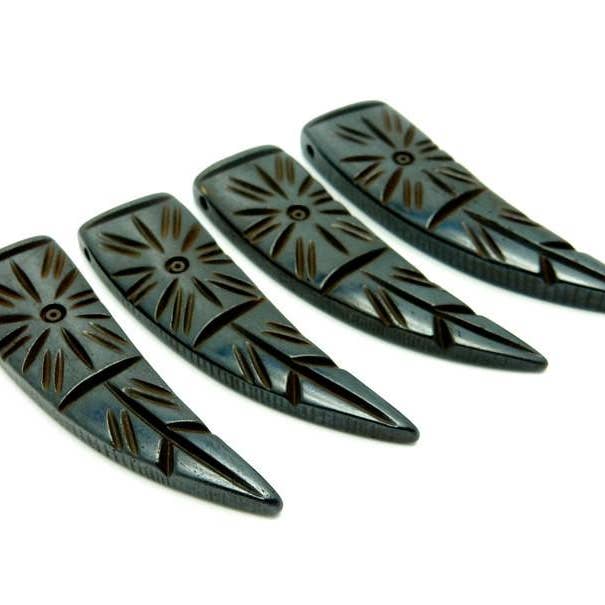 Rock Paradise – wholesale Beads – Black Bone Horn Top Side Drilled Bead