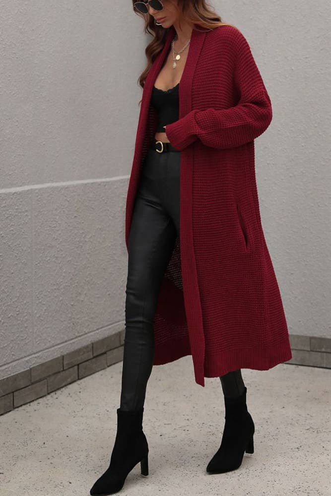 UNISHE - Wholesale Cardigan - Women's - Plain Long Length Open Sweater Cardigans MY02118