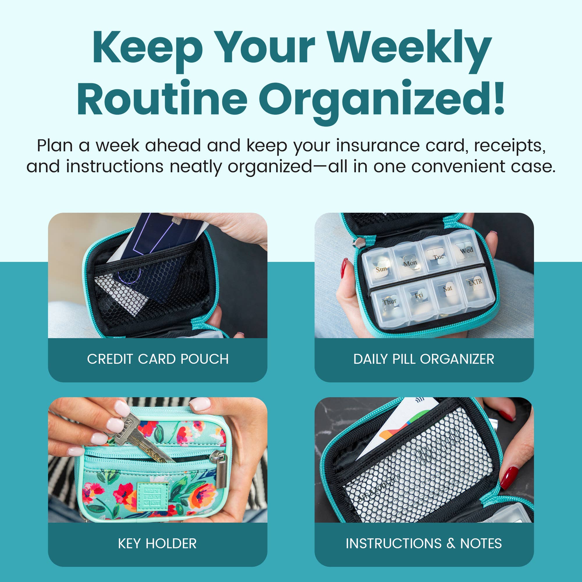 MADE EASY KIT - Wholesale Pill Organizer - Made Easy Kit Pill Case - Weekly 7-Day Medicine Organizer5