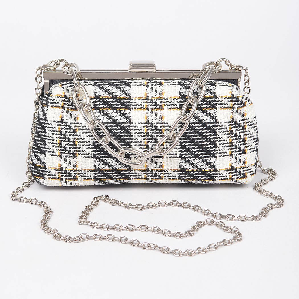 3AM BY H&D ACCESSORIES – wholesale Kuvertväska - Dam – Tweed rutigt hårt fodral Clutch0