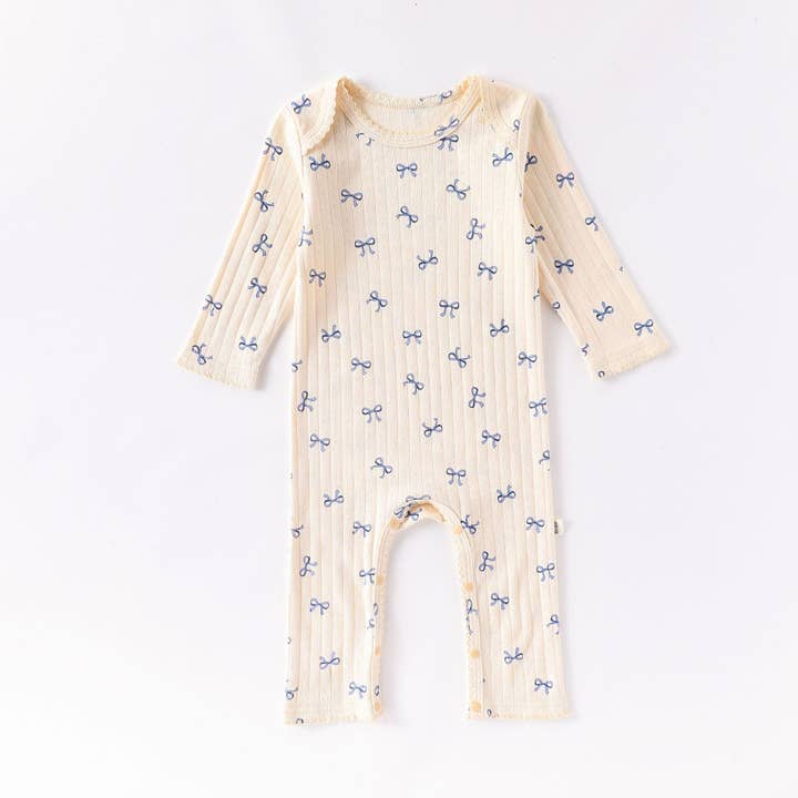 Little Trendy - Wholesale Jumpsuit - Baby - Baby pure cotton heart bow printed jumpsuit romper2