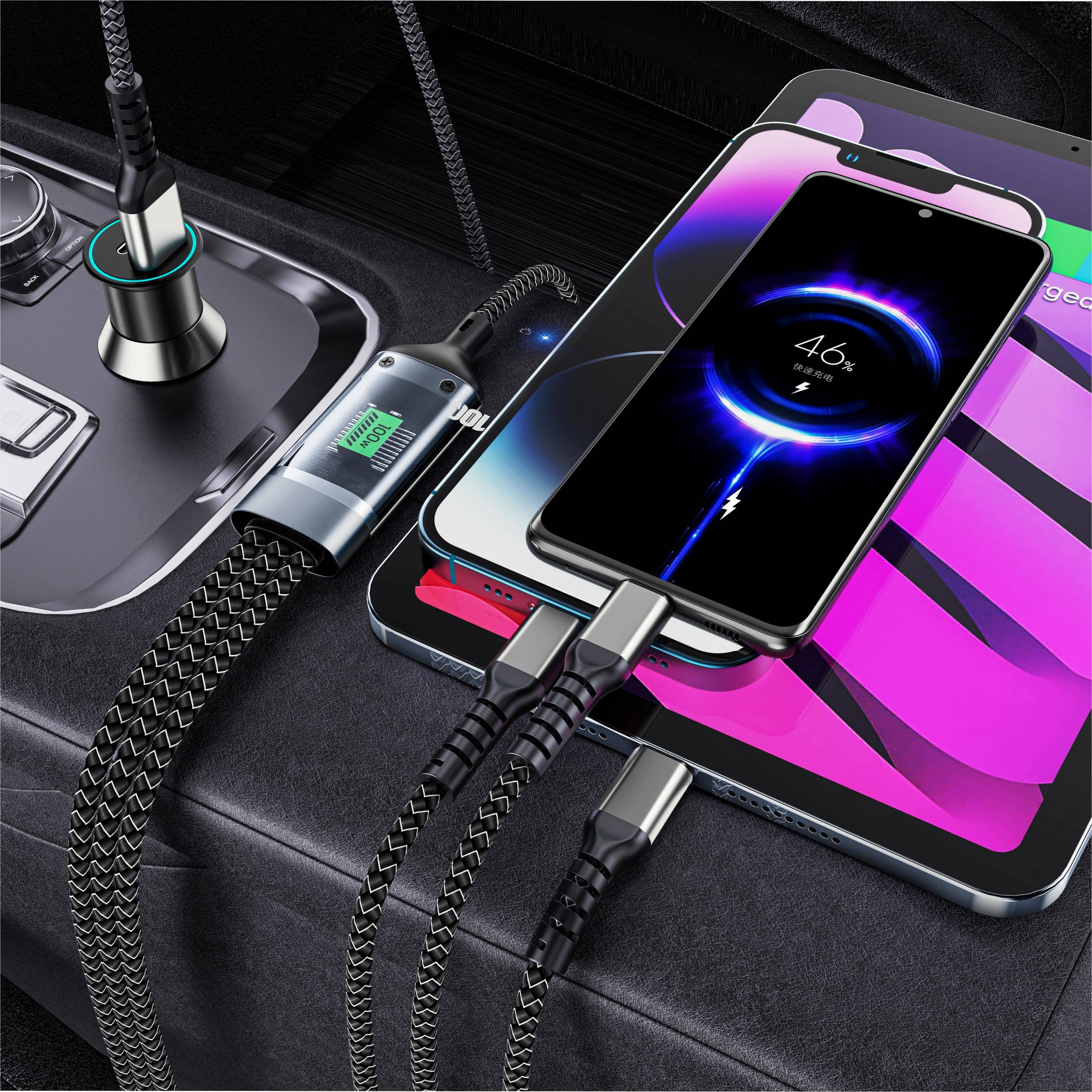 Mighty Wireless - Wholesale Oplaadkabel - Mighty 3 in 1 Kabel 100W L381