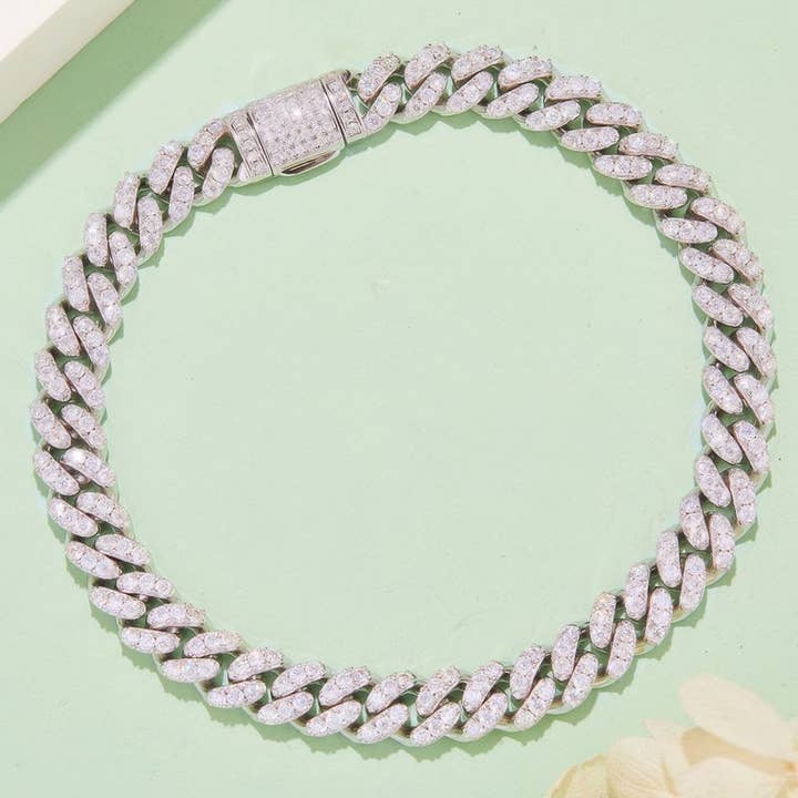 Sparkile - Wholesale Link & Chain Necklace - 6mm Moissanite Cuban Link Chain Necklace