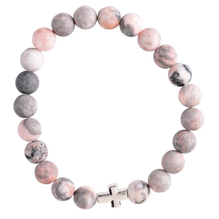 Armband Rode Zebrasteen Met Kruis voor wholesale door Magnolia