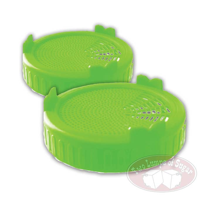 Wide Mouth Mason Jar Sprouting Lids - Green - 2 Pack for wholesale by Two Lumps of Sugar