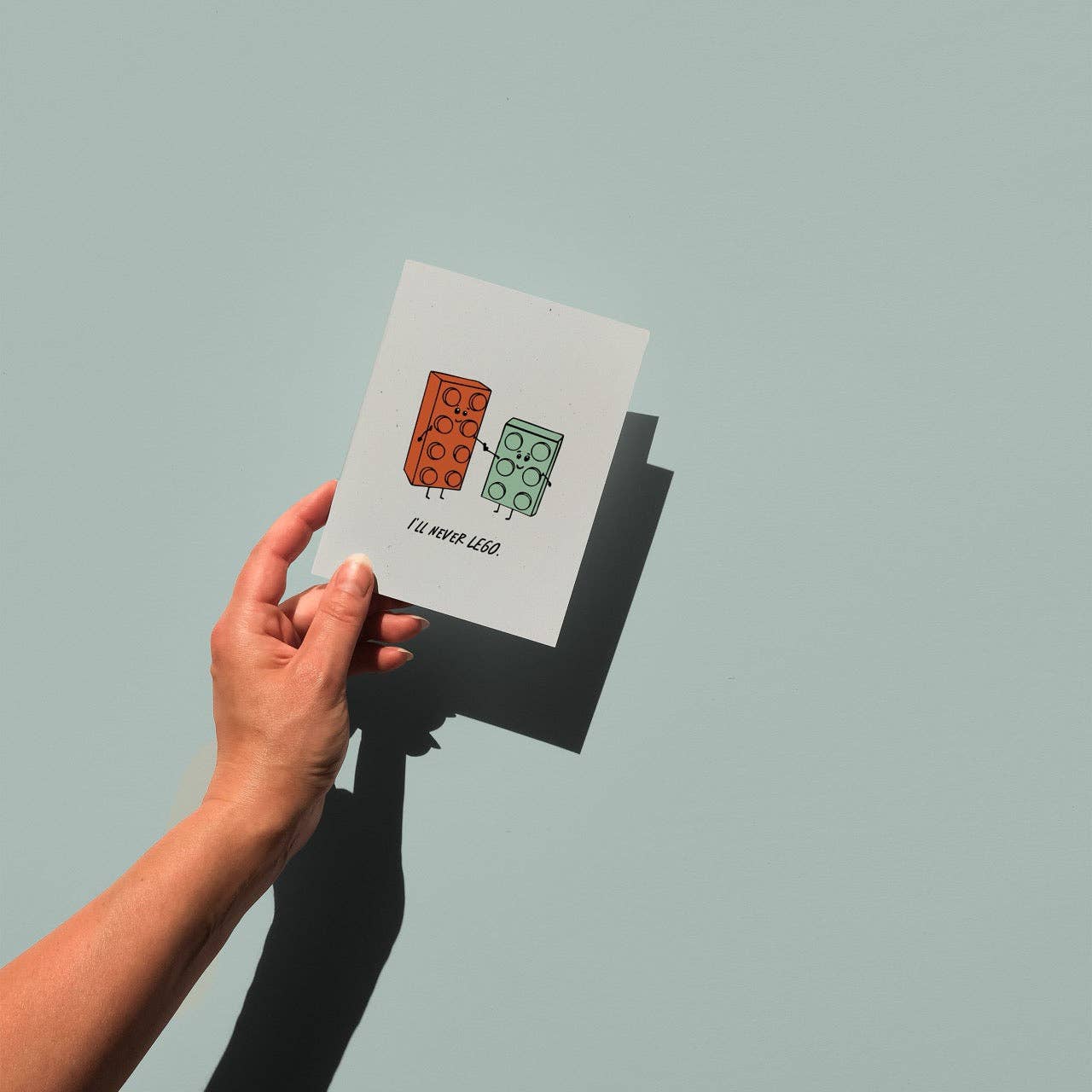 Opeful Press - Wholesale Everyday Greeting Card - I'll Never Let Go - Building Bricks Letterpressed Greeting Card1