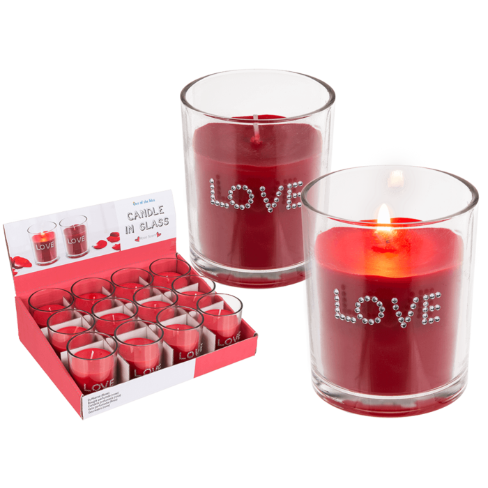 Out of the blue KG - Wholesale Jar/Filled Candle - Scented candle (rose) in glass, Love,0