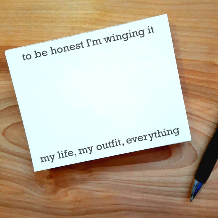 Winging It Note Pad for wholesale by Geez Louise Goods