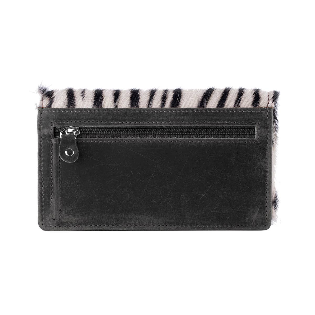 Arrigo - Wholesale Wallet - Women's - Leather Ladies Wallet RFID Black Leather Animal Print Fur11