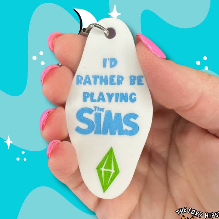 Die Sims Ich würde lieber Die Sims spielen Schlüsselanhänger für den Großhandel von The Foxy Hipster
