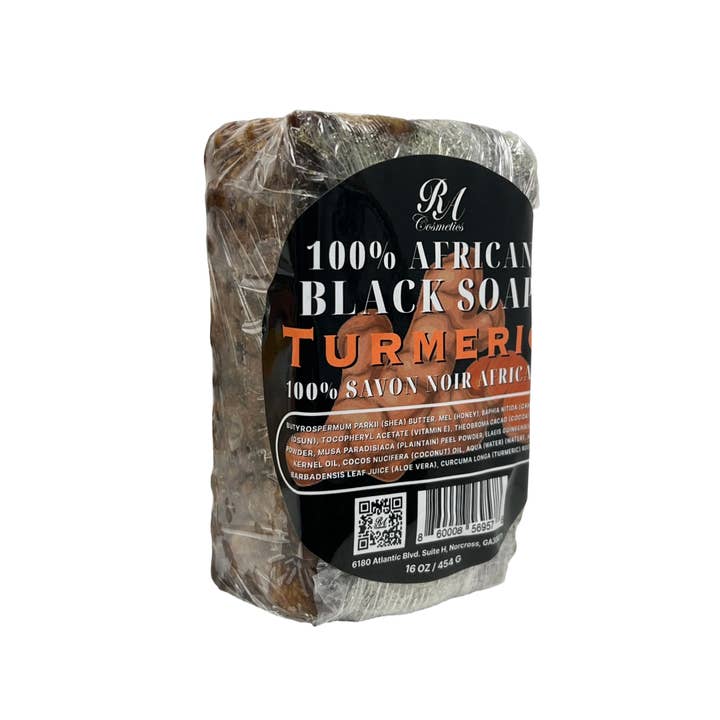 RA Cosmetics, LLC - Wholesale Bar Soap - African Black Soap Bar - Turmeric Oil, 1lb