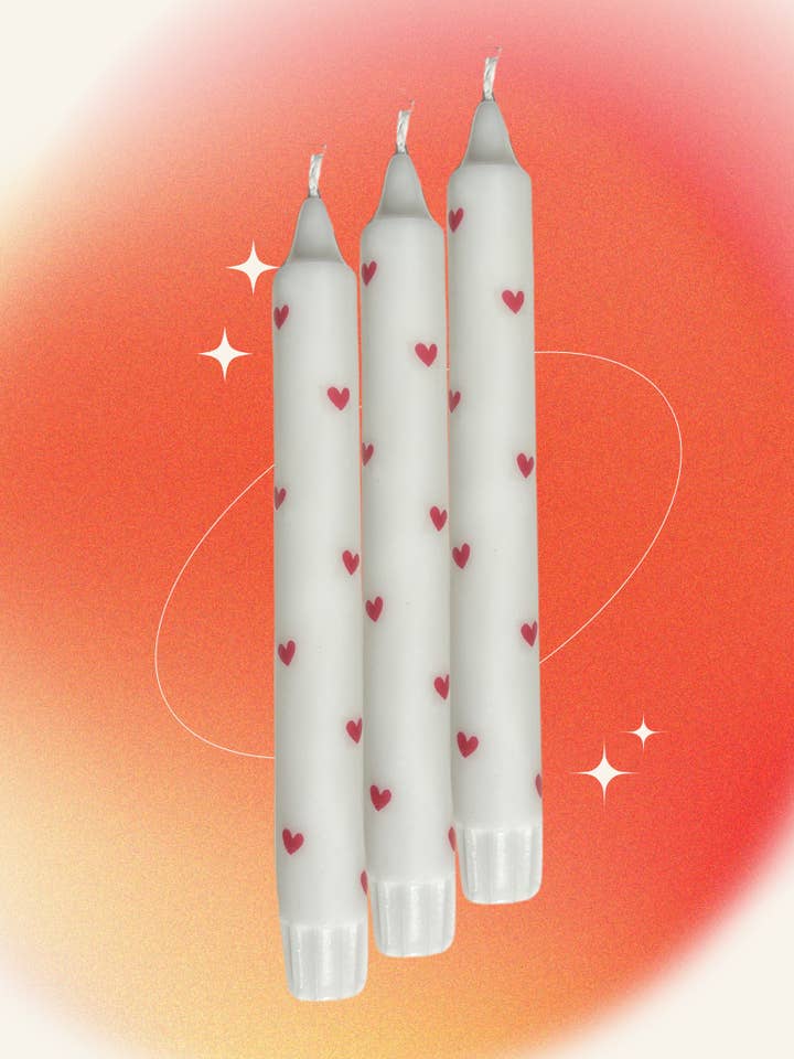 Velas cónicas na moda | Corações | Estearina Vegana | CT-307 por atacado de Galleria Lucia