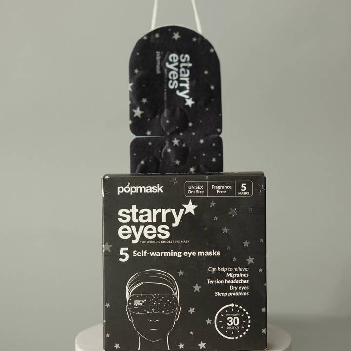 Popmask London - Wholesale Sleep/Eye Mask - Starry Eyes Fragrance-Free Self-Warming Sleep Mask - 5 Pack