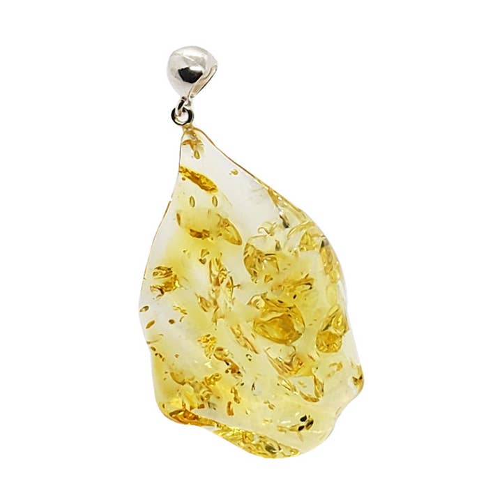 Ciondolo in ambra citrina a forma libera per la vendita all'ingrosso da parte di Amberman