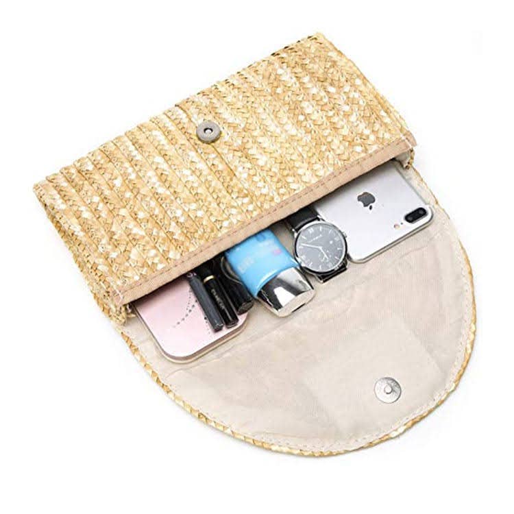 Peachy Pendants - Wholesale Clutch Bag - Women's - Vineyard Straw Clutch with Red Bow5