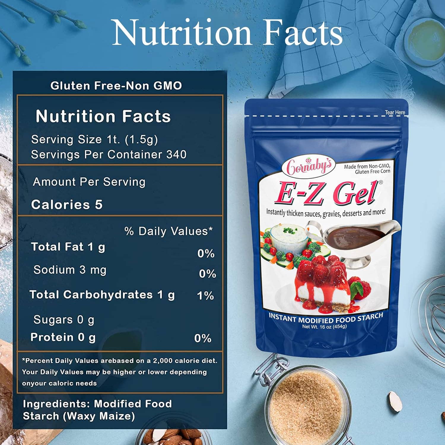 Cornaby's, LLC - Wholesale Gluten-Free Flour - Cornaby's E-Z Gel Gluten-Free Non GMO 16 oz Pouch7