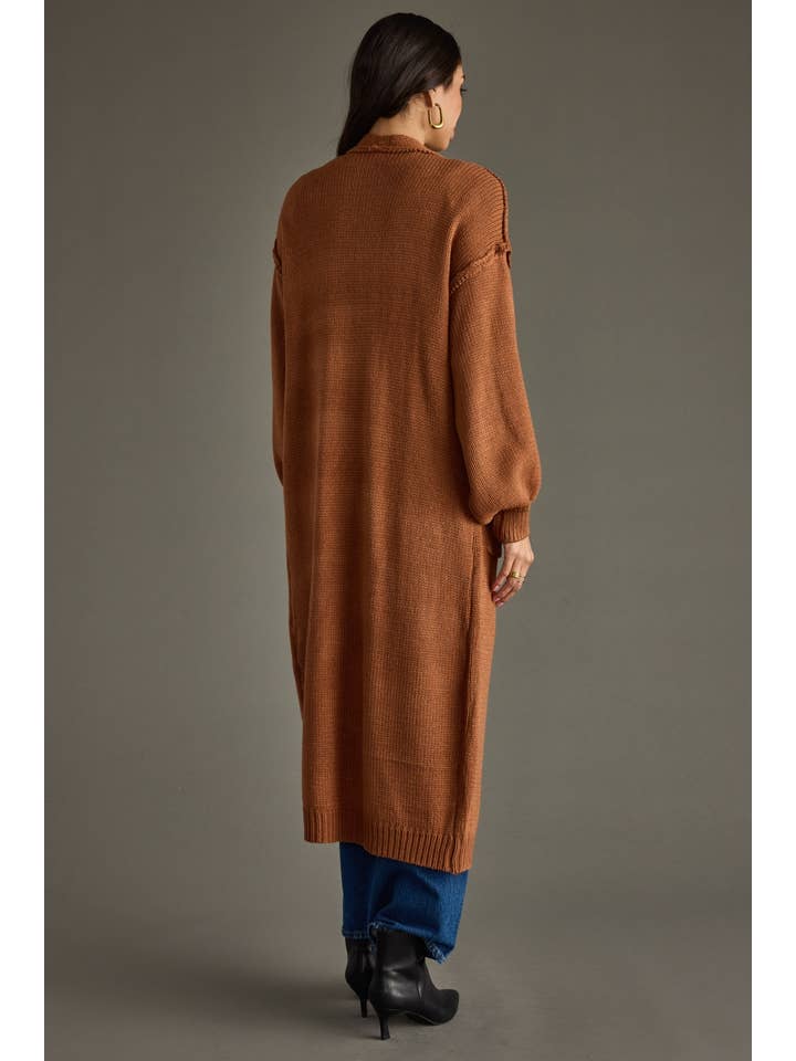 Panache Apparel Co. - Wholesale Cardigan - Women's - Brown Duster Cardigan4