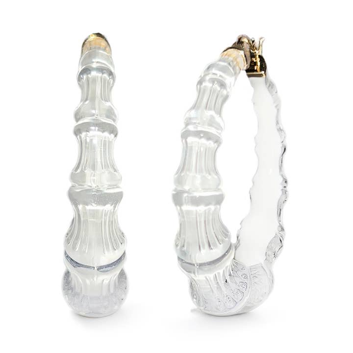 2" illusie bamboe hoepels in duif voor wholesale door Gold & Honey