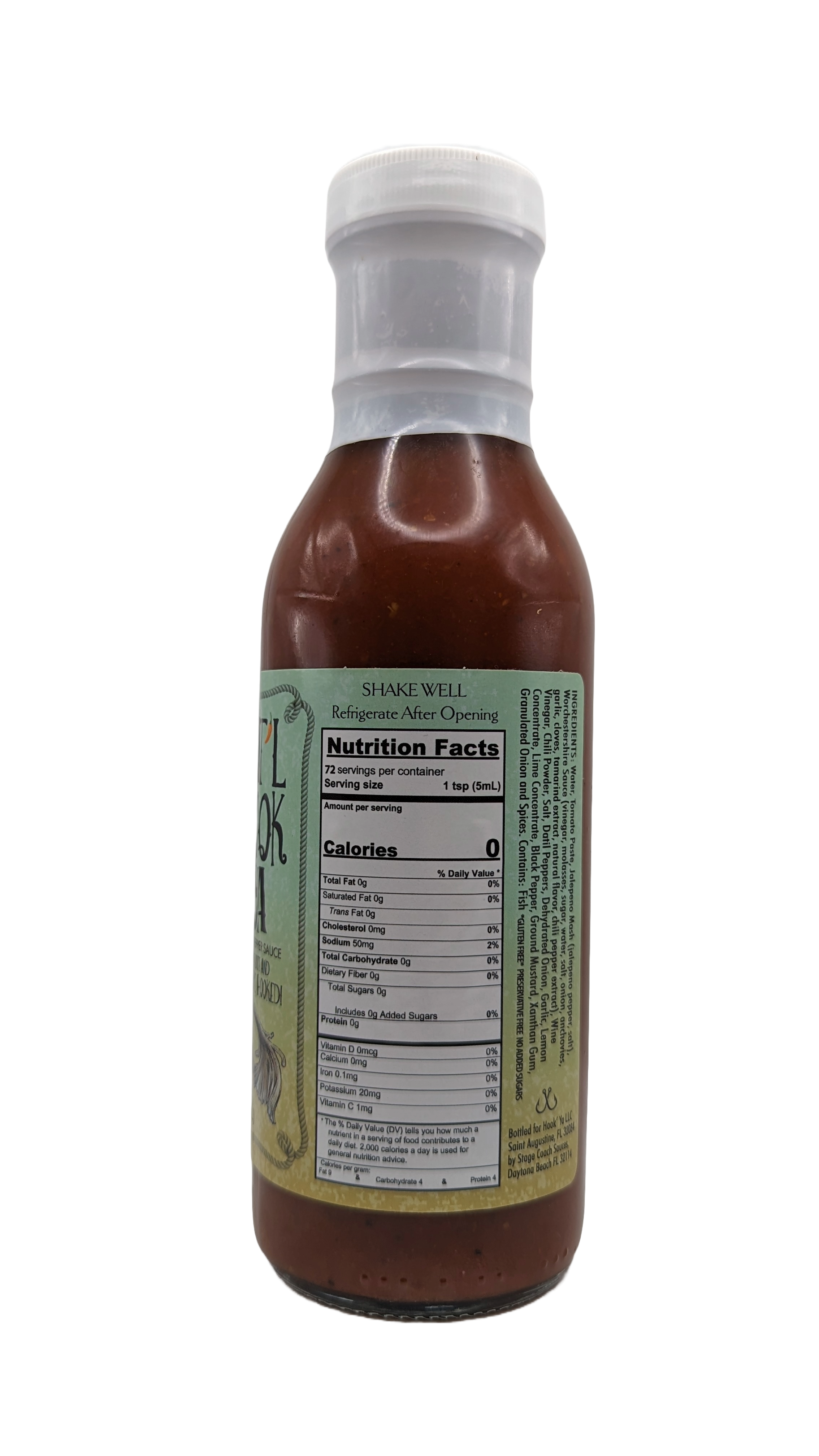 Hook'Ya - Wholesale Hot Sauce - Dat'l Hook Ya Sauce- 12oz Datil Pepper Sauce Sugar Free2