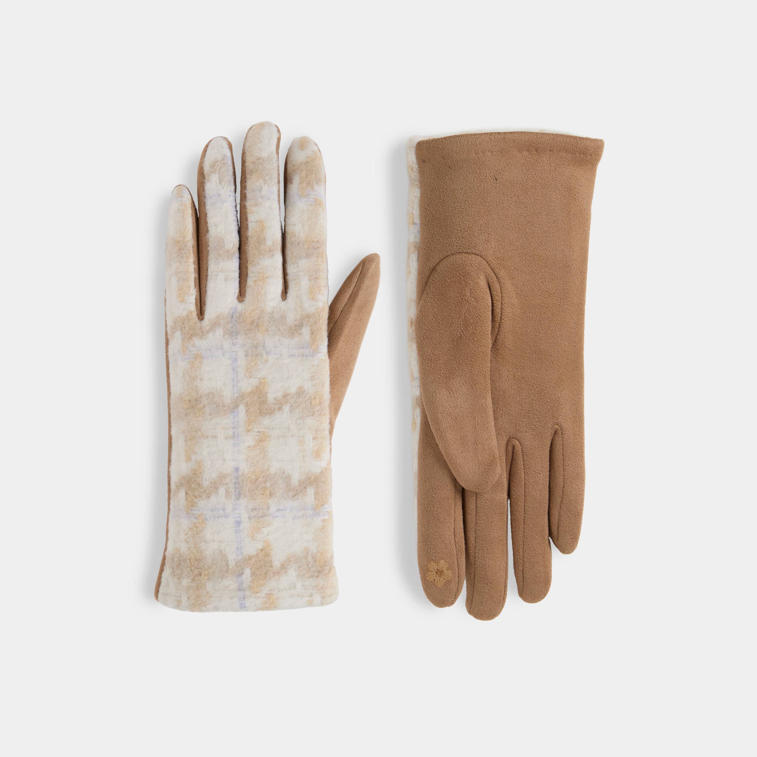 COCO + CARMEN - Vente Gants – femme - Gants à écran tactile pied-de-poule1