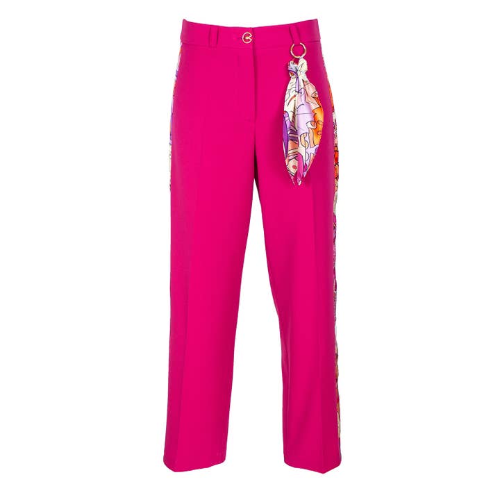 Wide Leg Tailored Cropped Fuchsia Pants for wholesale by Lalipop Design