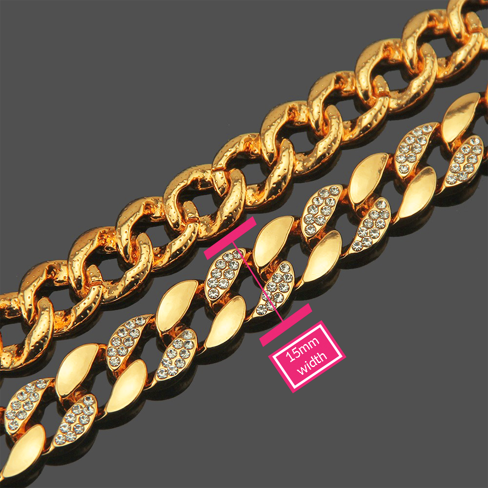 EMESLY - Wholesale Link & Chain Necklace - Miami Cuban Necklace (15mm, Gold)1