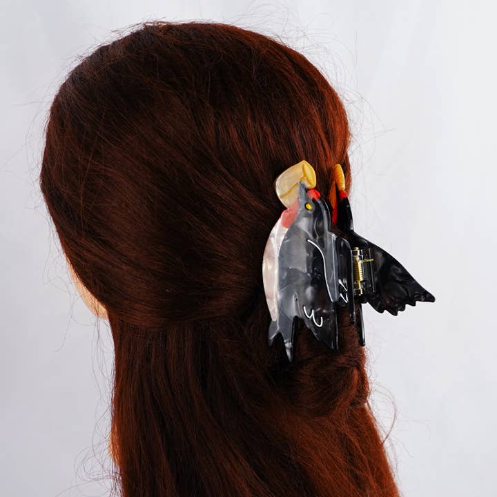 Black Adorable Swallow Bird Acetate Hair Claw Clip for wholesale on Faire1