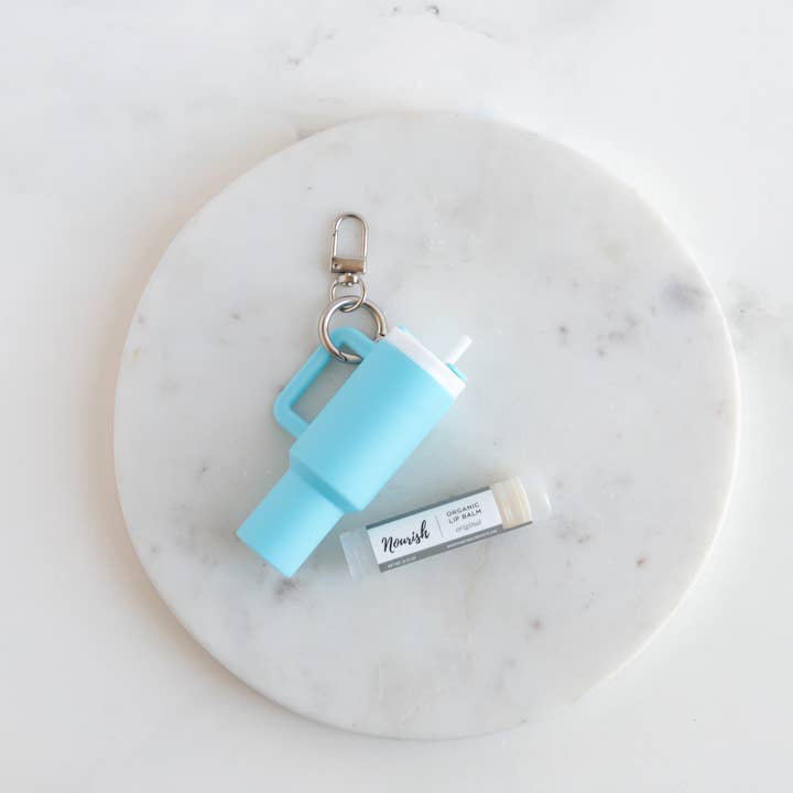 Nourish Natural Products - Wholesale Lip Balm Case/Holder - Mini Tumbler Cup Keychain Holder with Lip Balm